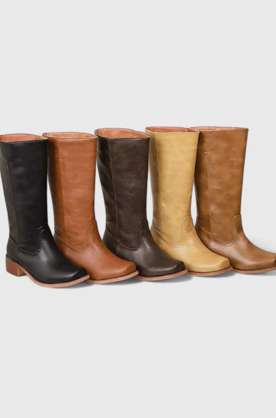 Kniehohe Boots Damen mit Blockabsatz und tailliertem Schnitt - 8 - Jasminaboutique.com