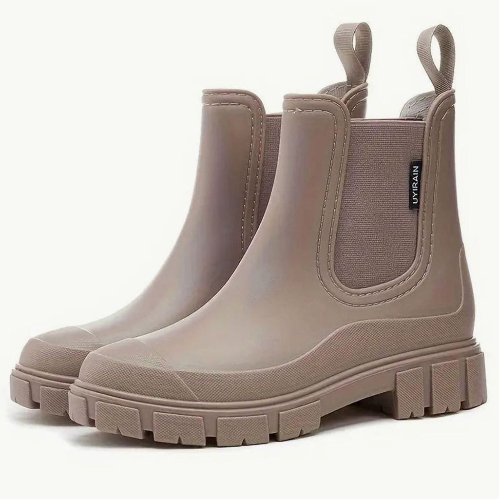 Chelsea Boots Damen mit Blockabsatz und Gummisohle - 1 - Jasminaboutique.com