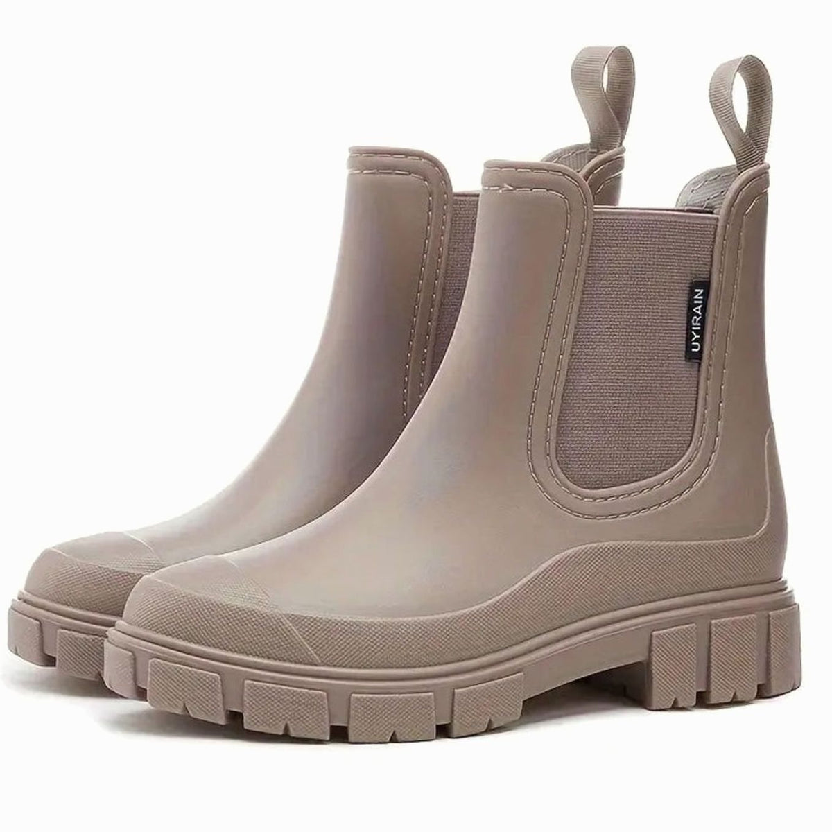 Chelsea Boots Damen mit Blockabsatz und Gummisohle - 2 - Jasminaboutique.com
