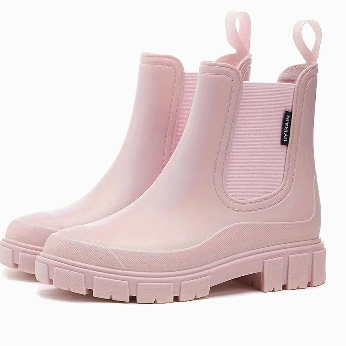 Chelsea Boots Damen mit Blockabsatz und Gummisohle - 4 - Jasminaboutique.com