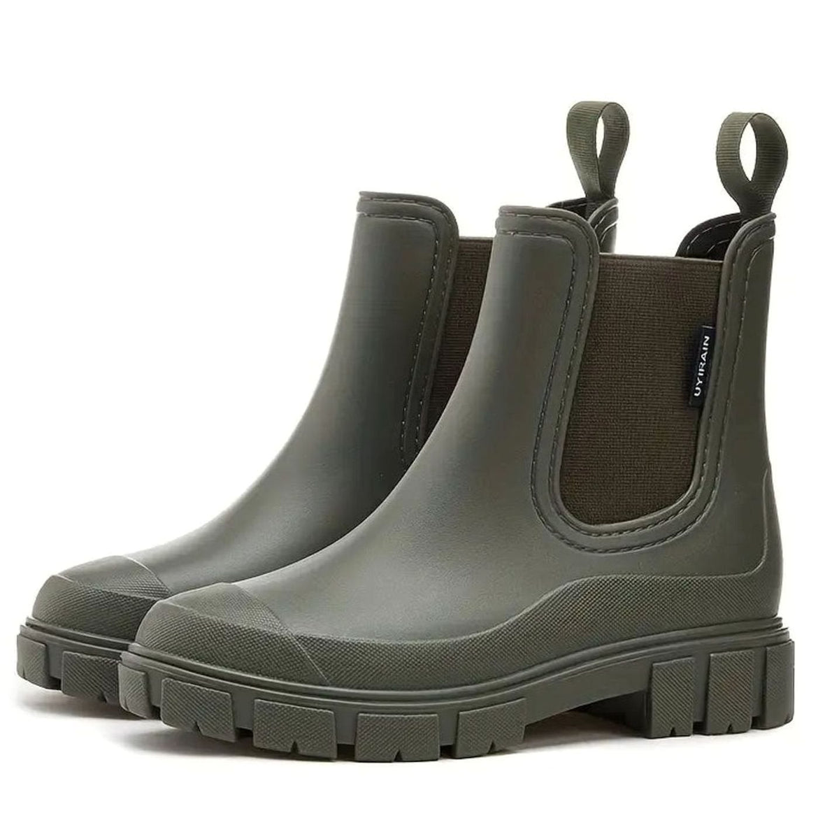 Chelsea Boots Damen mit Blockabsatz und Gummisohle - 5 - Jasminaboutique.com