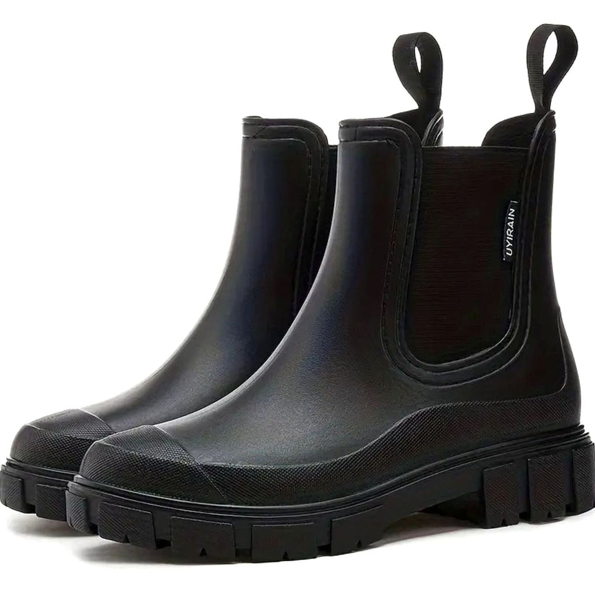 Chelsea Boots Damen mit Blockabsatz und Gummisohle - 6 - Jasminaboutique.com