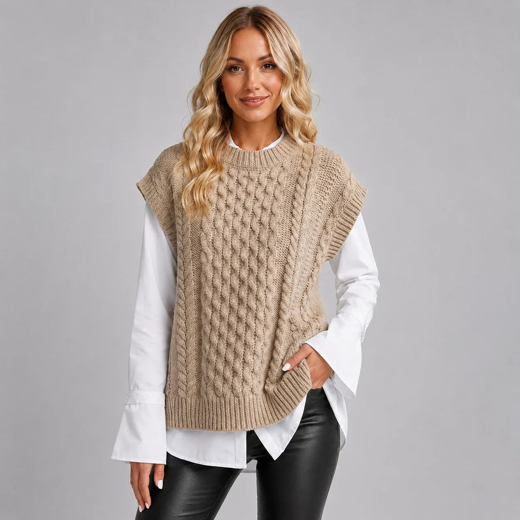 Weste Damen mit Rundhalsausschnitt und ärmellosem Schnitt, in verschiedenen Farben - 1 - Jasminaboutique.com
