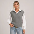 Weste Damen V-Ausschnitt ärmellos lässig - 2 - Jasminaboutique.com