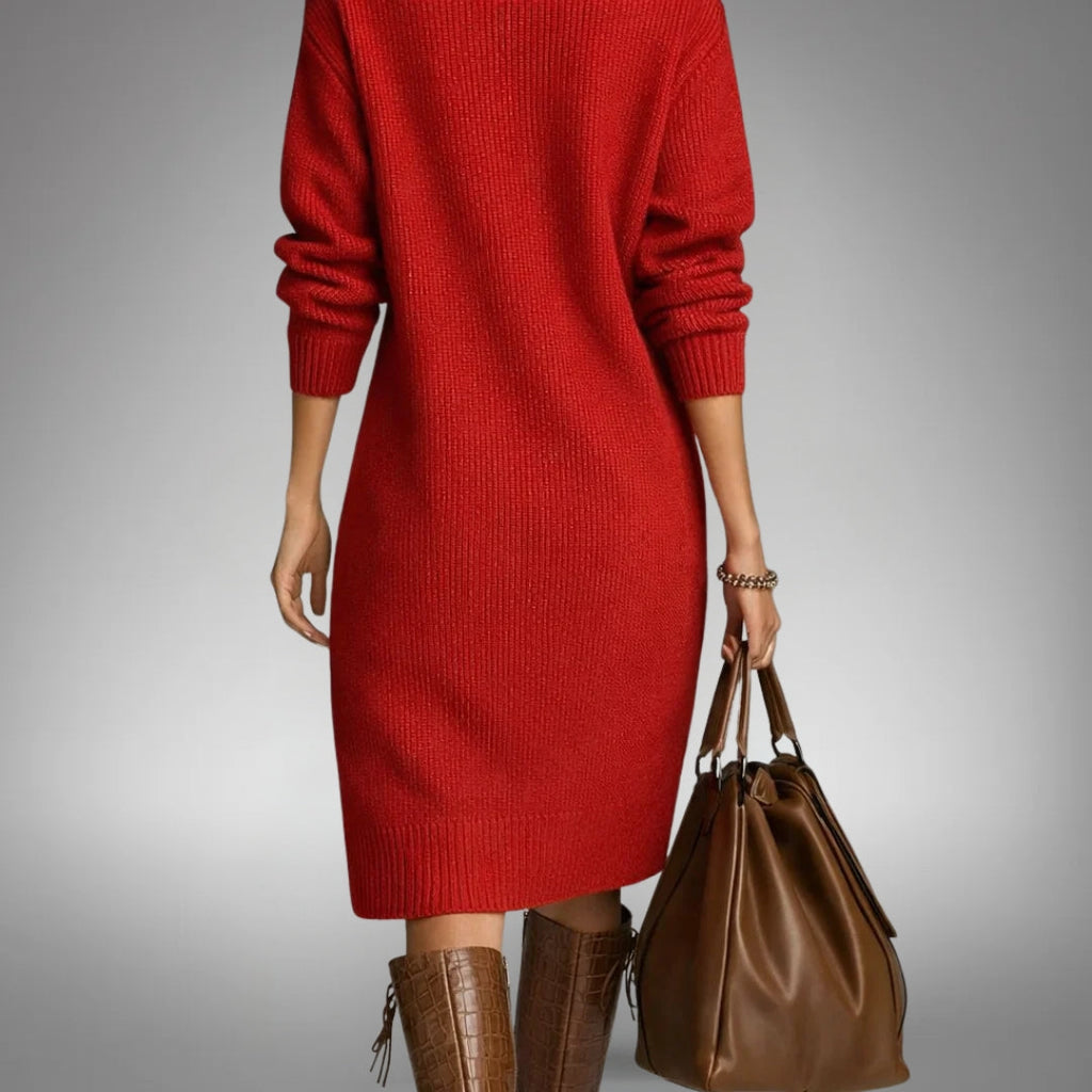 Kleid Damen mit Stehkragen und Knopfleiste - 5 - Jasminaboutique.com