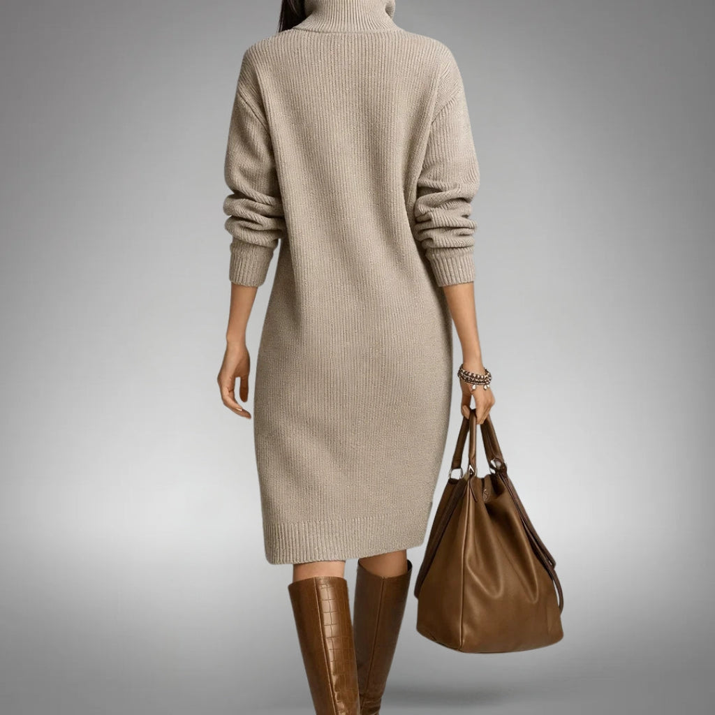 Kleid Damen mit Stehkragen und Knopfleiste - 7 - Jasminaboutique.com