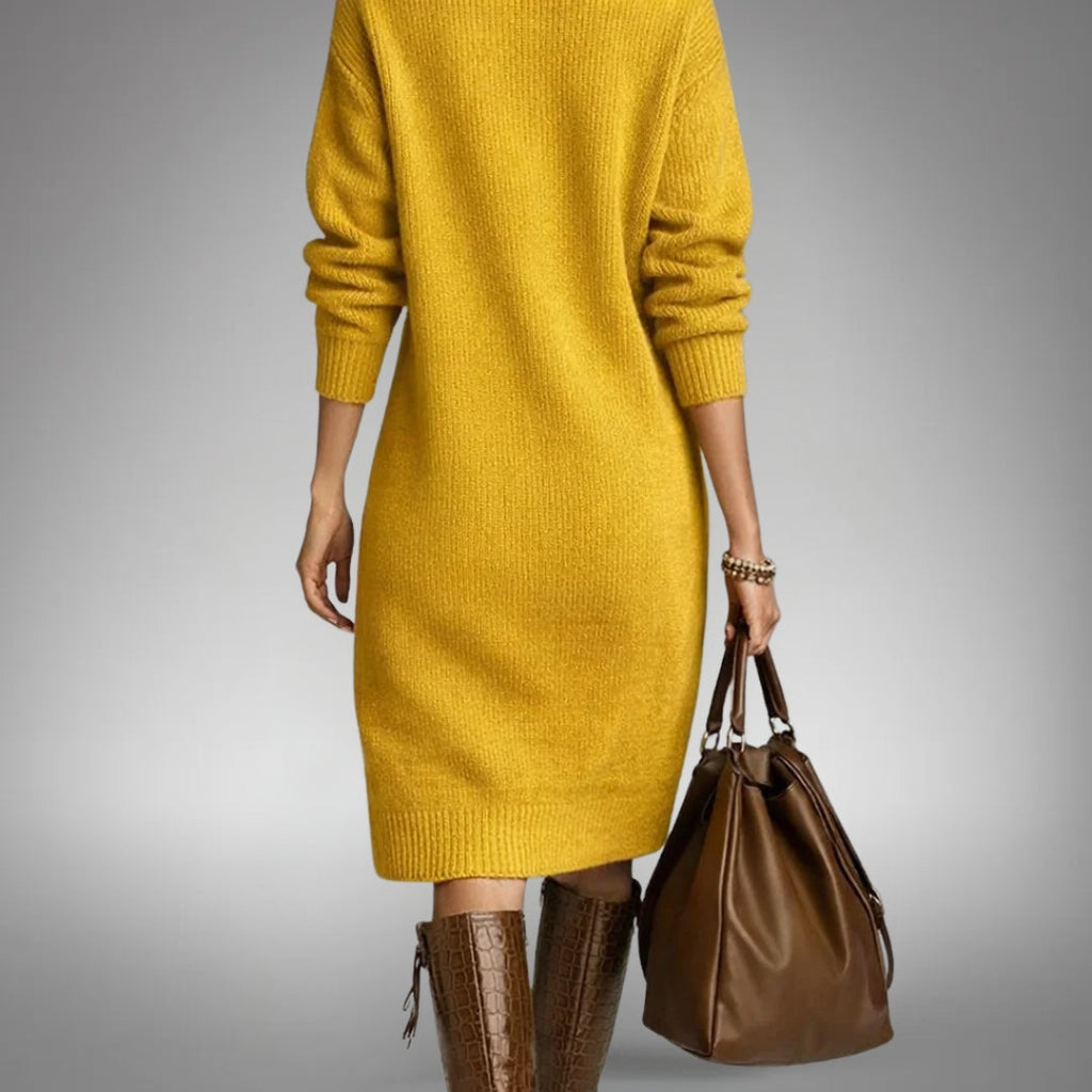 Kleid Damen mit Stehkragen und Knopfleiste - 11 - Jasminaboutique.com