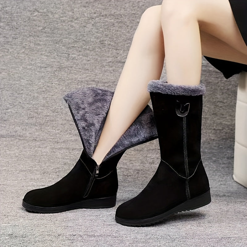 Stiefel Damen mit Futter und Reißverschluss - 2 - Jasminaboutique.com