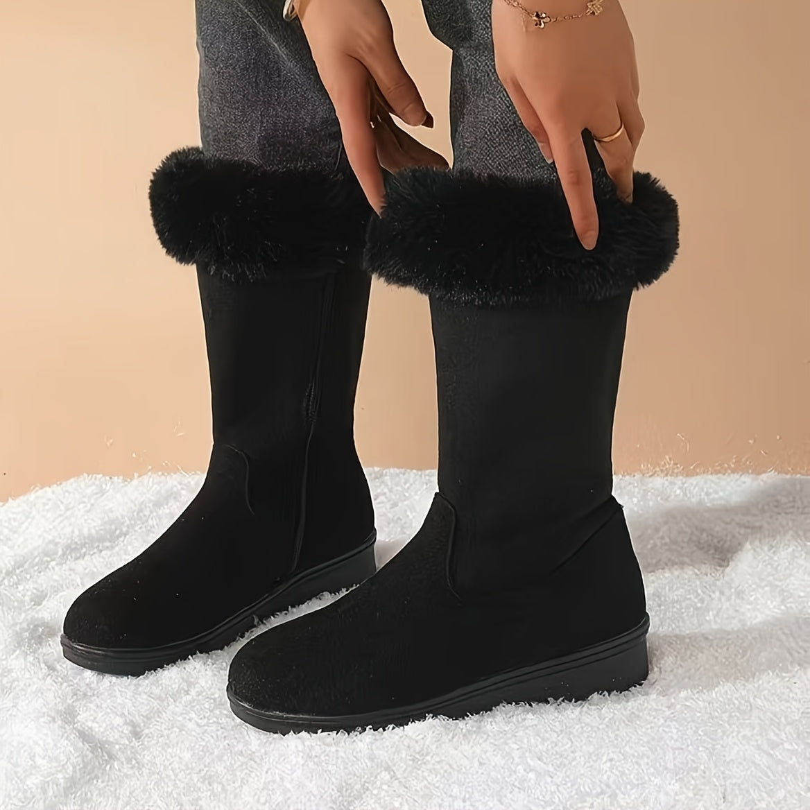Stiefel Damen mit Futter und Reißverschluss - 6 - Jasminaboutique.com