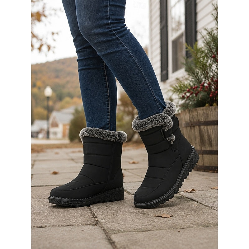 Winter Boots Damen mit Fleece-Futter und rutschfester Sohle - 10 - Jasminaboutique.com