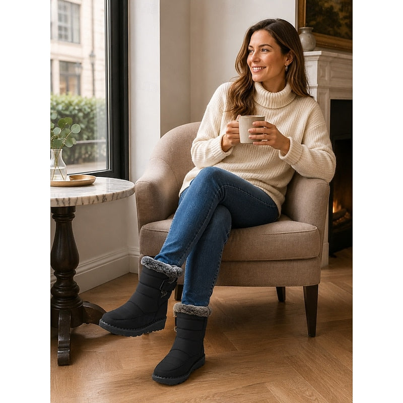 Winter Boots Damen mit Fleece-Futter und rutschfester Sohle - 12 - Jasminaboutique.com