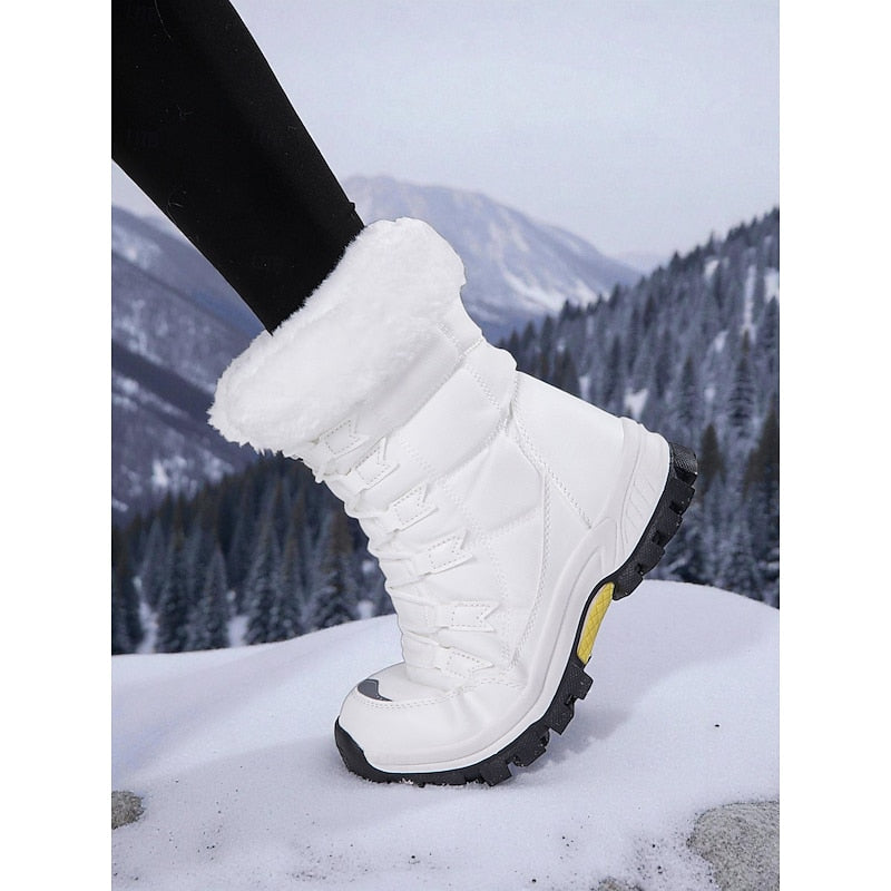 Winterboots Damen mit Kunstfell und Schnürung - 3 - Jasminaboutique.com