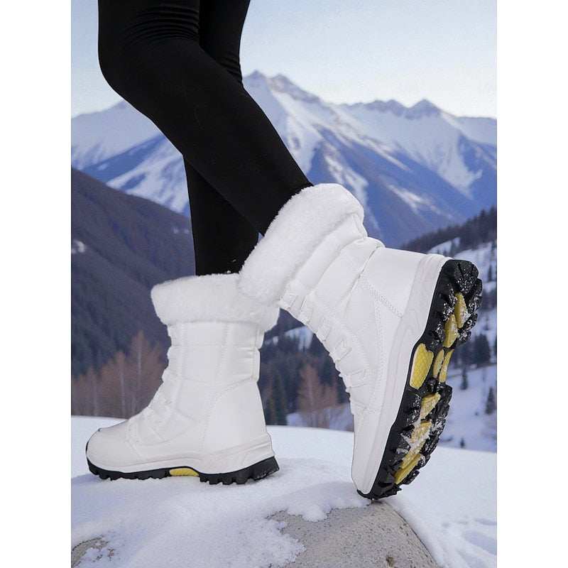 Winterboots Damen mit Kunstfell und Schnürung - 4 - Jasminaboutique.com