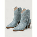 Western Boots Damen mit Blockabsatz und Fransen - 3 - Jasminaboutique.com