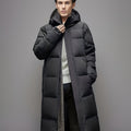 Herren Wintermantel lang mit Kapuze und taillierter Passform - 1 - Jasminaboutique.com