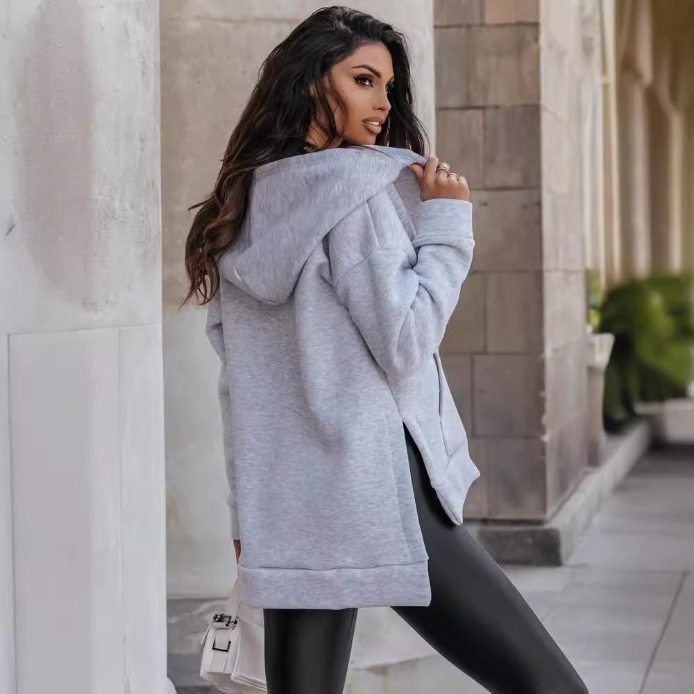 Hoodie Damen mit Reißverschluss und lockerem Schnitt - 3 - Jasminaboutique.com