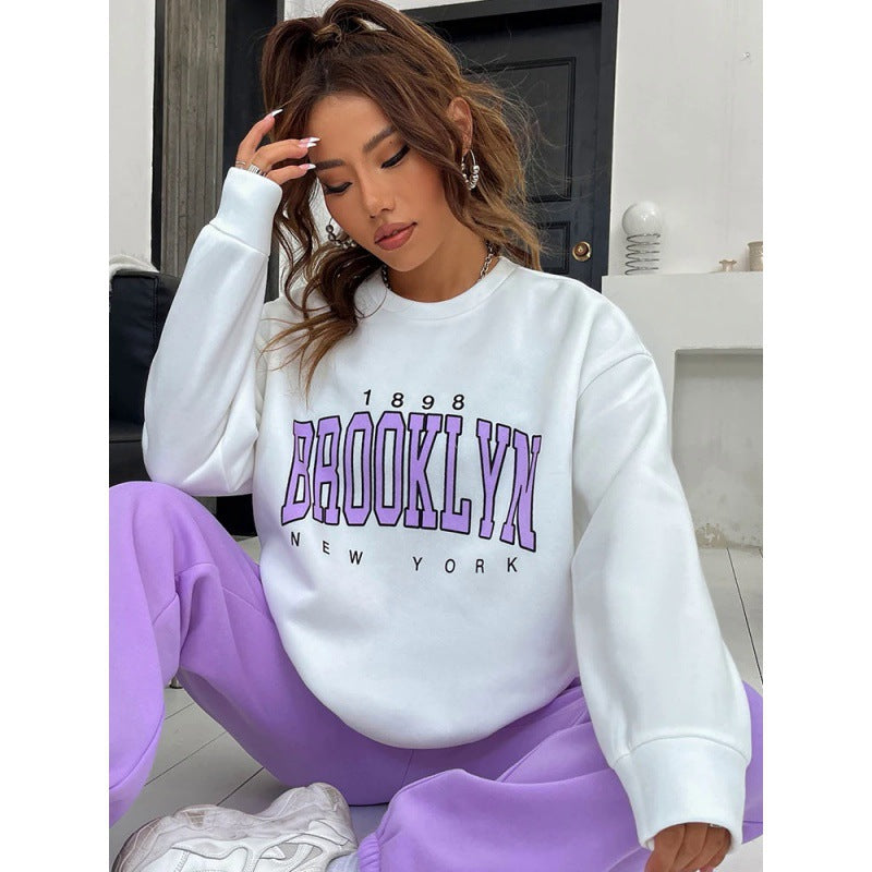 Hoodie Damen mit Aufdruck Brooklyn und lässigem Schnitt - 2 - Jasminaboutique.com