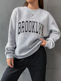 Hoodie Damen mit Aufdruck Brooklyn und lässigem Schnitt - 11 - Jasminaboutique.com