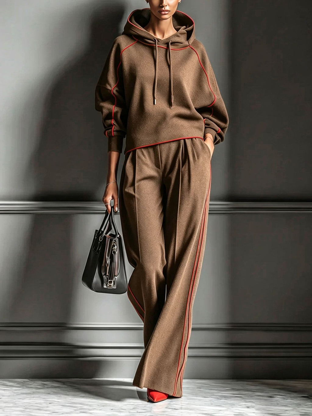 Lounge Set Damen mit Kapuze und weitem Schnitt - 3 - Jasminaboutique.com