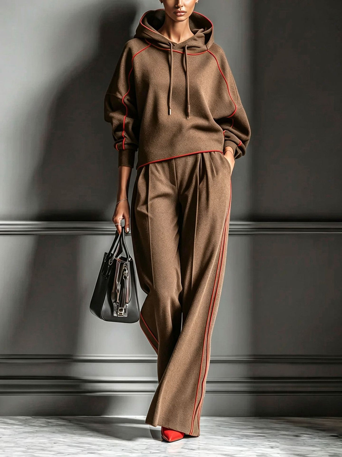 Lounge Set Damen mit Kapuze und weitem Schnitt - 3 - Jasminaboutique.com
