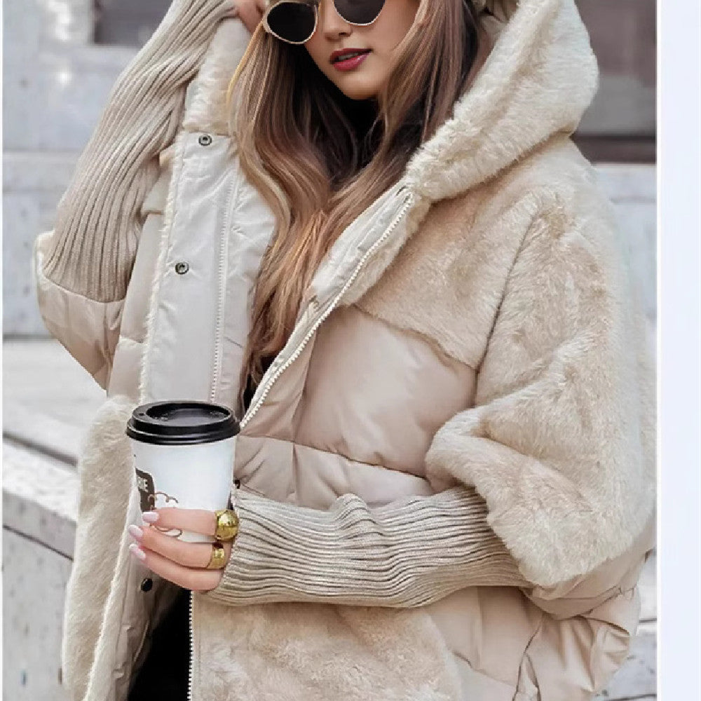 Wickeljacke Damen mit Kapuze, lockere Passform und auffälligem Design - 4 - Jasminaboutique.com
