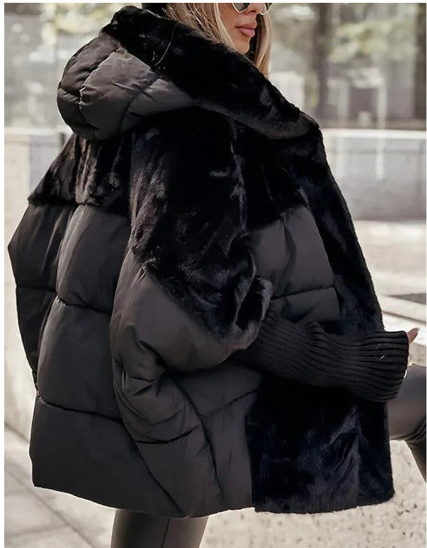 Wickeljacke Damen mit Kapuze, lockere Passform und auffälligem Design - 5 - Jasminaboutique.com