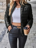 Steppjacke Damen mit Stehkragen und Reißverschlusstaschen - 7 - Jasminaboutique.com