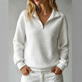 Sweatshirt Damen mit Stehkragen und Reißverschluss, Oversize-Schnitt - 1 - Jasminaboutique.com