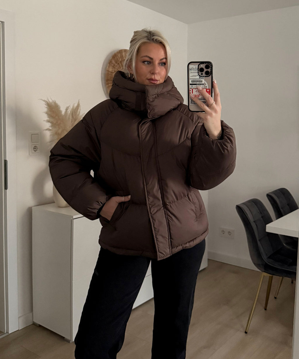 Pufferjacke Damen mit Kapuze und Oversize-Schnitt - 8 - Jasminaboutique.com