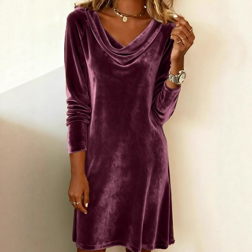 Wickelkleid Damen mit V-Ausschnitt und Langarm - 10 - Jasminaboutique.com