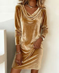 Wickelkleid Damen mit V-Ausschnitt und Langarm - 12 - Jasminaboutique.com
