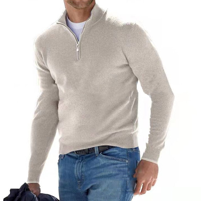 Pullover Herren mit Halbzip und klassischem Schnitt - 9 - Jasminaboutique.com