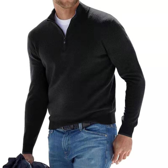 Pullover Herren mit Halbzip und klassischem Schnitt - 10 - Jasminaboutique.com