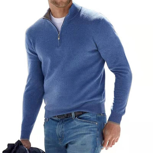 Pullover Herren mit Halbzip und klassischem Schnitt - 11 - Jasminaboutique.com