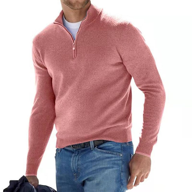 Pullover Herren mit Halbzip und klassischem Schnitt - 14 - Jasminaboutique.com