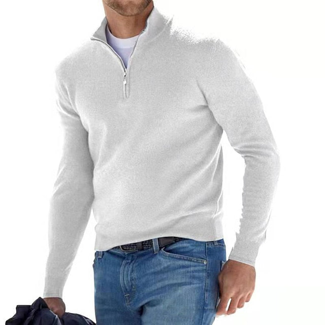 Pullover Herren mit Halbzip und klassischem Schnitt - 15 - Jasminaboutique.com