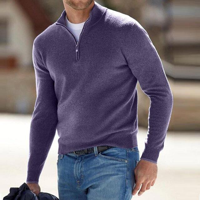Pullover Herren mit Halbzip und klassischem Schnitt - 16 - Jasminaboutique.com