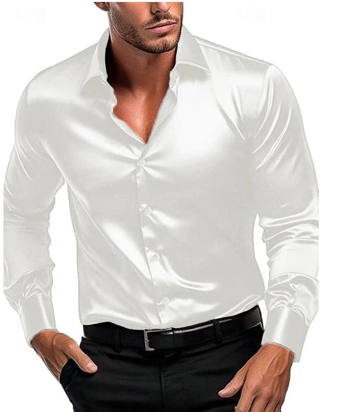 Elegantes Herrenhemd mit Italienischem Kragen und Knopfleiste - 2 - Jasminaboutique.com
