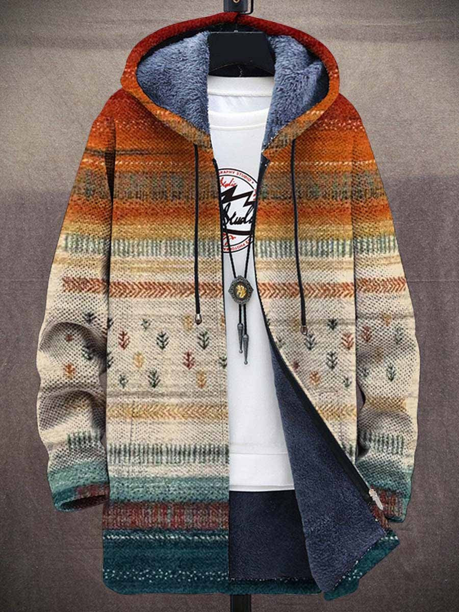 Women's Long Sleeve Hooded Jacket with Artistic Pattern - 1 - Modern britwear