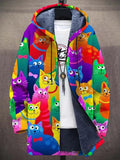 Hoodie Herren mit buntem Katzenmuster und Kapuze - 1 - Jasminaboutique.com