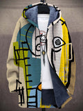 Kapuzen-Cardigan Herren mit Kunstmotiv und Reißverschluss - 1 - Jasminaboutique.com