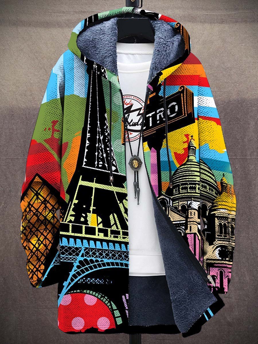 Hooded Jacke Herren mit Kunstvollem Druck und Bequemer Passform - 1 - Jasminaboutique.com