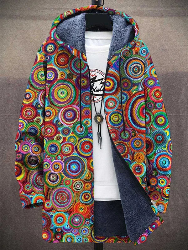 Hooded Cardigan Herren mit Kunstvollem Muster und Bequemer Passform - 1 - Jasminaboutique.com
