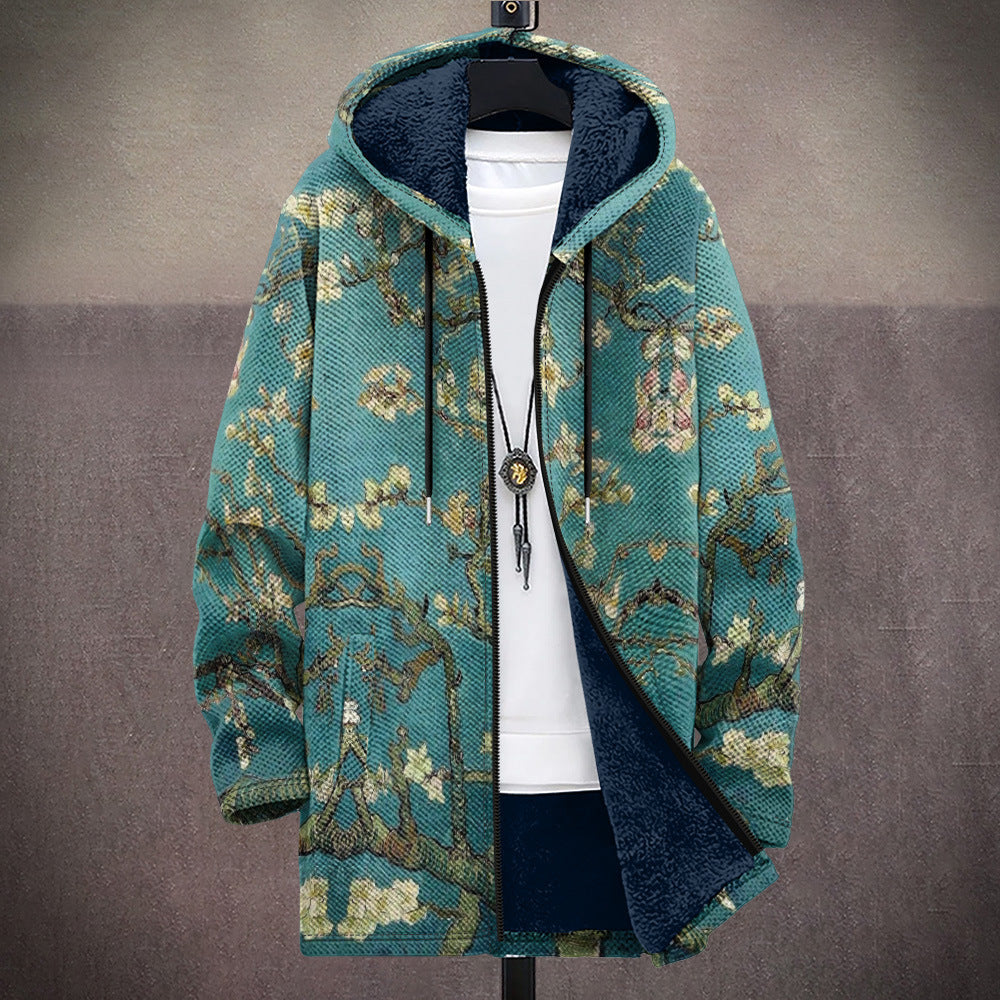 Hoodie Cardigan Herren mit Kunstvollem Druck und Kapuze - 1 - Jasminaboutique.com