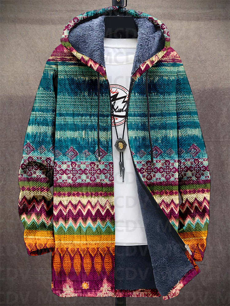 Cardigan Herren mit Kapuze und buntem Muster - 1 - Jasminaboutique.com