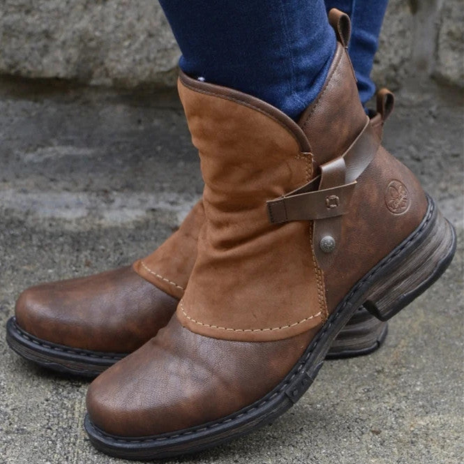Stiefel Damen Relaxed Fit mit verstellbarem Riemen - 2 - Jasminaboutique.com