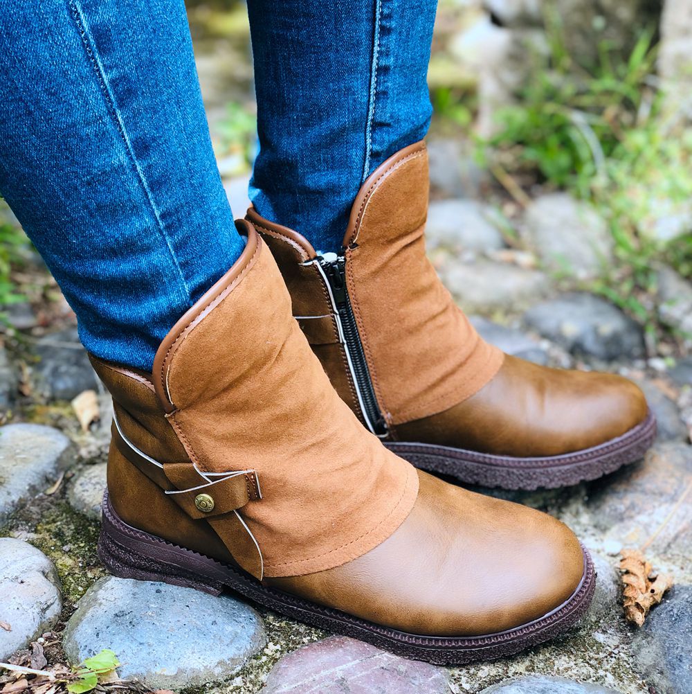 Stiefel Damen Relaxed Fit mit verstellbarem Riemen - 5 - Jasminaboutique.com