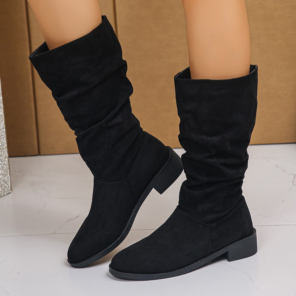 Stiefel Damen Casual Slouchy mit runder Zehe - 7 - Jasminaboutique.com