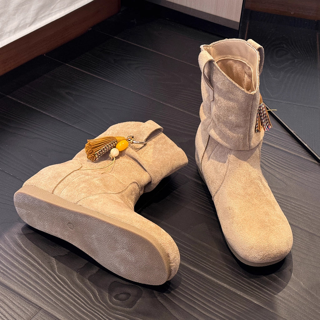 Stiefeletten Damen mit dekorativer Quaste - 6 - Jasminaboutique.com