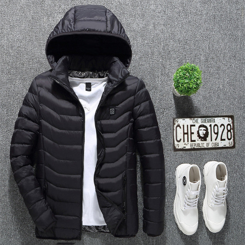 Heated Jacket Herren Leichtgewicht mit Abnehmbarer Kapuze - 6 - Jasminaboutique.com